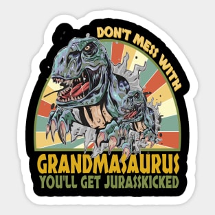 Funny t shirt for Dad, Brother, Boyfriend don't mess with mamasaurus you'll get jurasskicked T-shirt Sticker